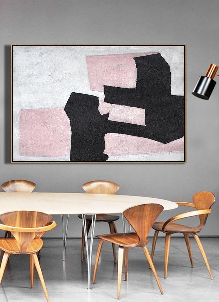 Extra Large 72" Acrylic Painting,Hand-Painted Oversized Horizontal Minimal Art On Canvas,Abstract Paintings On Sale